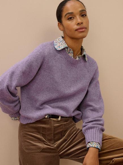 Brora Pure Cashmere Round Neck Jumper, Heron, Heron