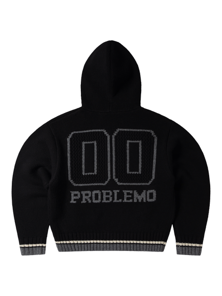 No Problemo NYP Zip Front Wool Blend Hoodie, Black - view 2, Black