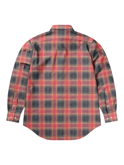No Problemo Plaid Button Down Cotton Shirt, Red - view 2, Red