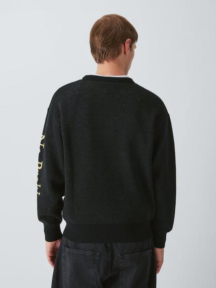 No Problemo Crew Neck Cotton Wool Blend Jumper, Black - view 2, Black