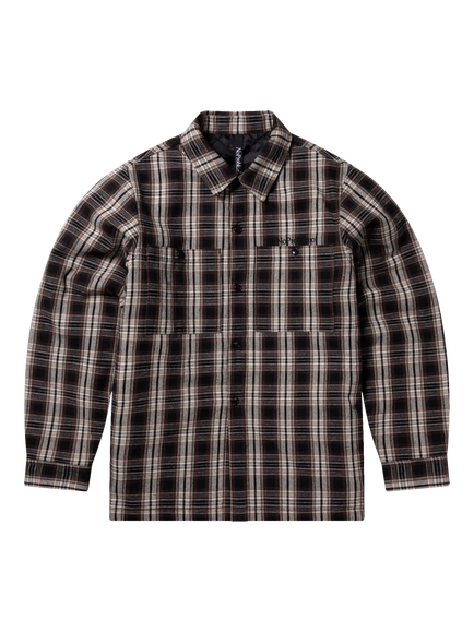 No Problemo Plaid Cotton Overshirt, Brown, Brown