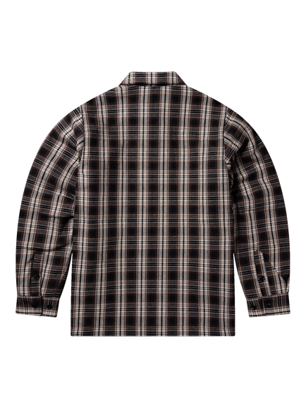 No Problemo Plaid Cotton Overshirt, Brown - view 2, Brown