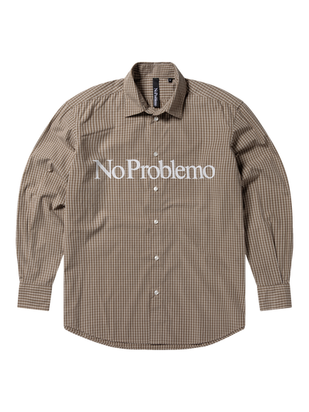 No Problemo Cotton Poplin Shirt, Brown, Brown