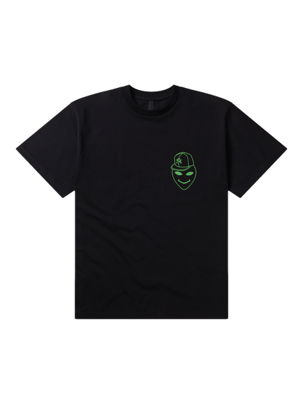 No Problemo Alien Dude Crew Neck Cotton T-Shirt, Black, Black