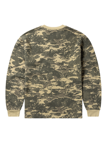 No Problemo Forest Waffle Crew Neck Long Sleeve Cotton T-Shirt, Sand - view 2, Sand