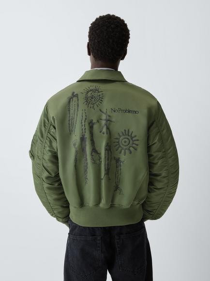 No Problemo x Alpha Industries Bomber Jacket, Sage Green - view 2, Sage Green