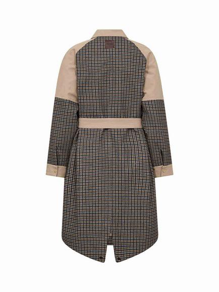 MOS MOSH Mmaline Check Belted Trench Coat, Doeskin - view 2, Doeskin