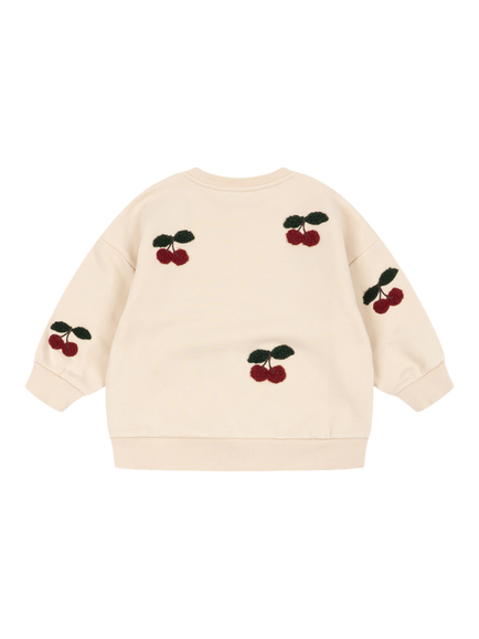 Konges Sløjd Kids' Lou Cotton Cherry Sweatshirt, French Oak - view 2, French Oak