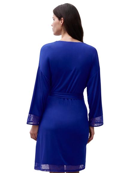 Femilet Jasmine Robe containing LENZING™ ECOVERO™ Viscose, Bellwether Blue - view 2, Bellwether Blue