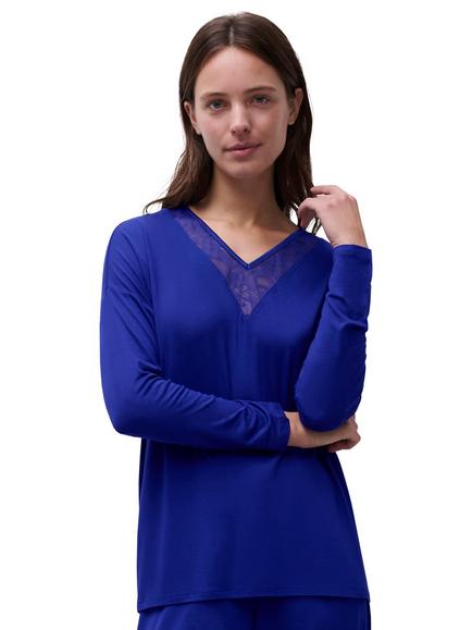 Femilet Jasmine Long Sleeve T-Shirt containing LENZING™ ECOVERO™ Viscose, Bellwether Blue, Bellwether Blue