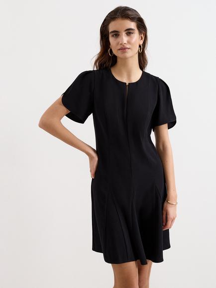 Phase Eight Elia Seamed Mini Swing Dress, Black, Black