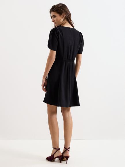Phase Eight Elia Seamed Mini Swing Dress, Black - view 2, Black
