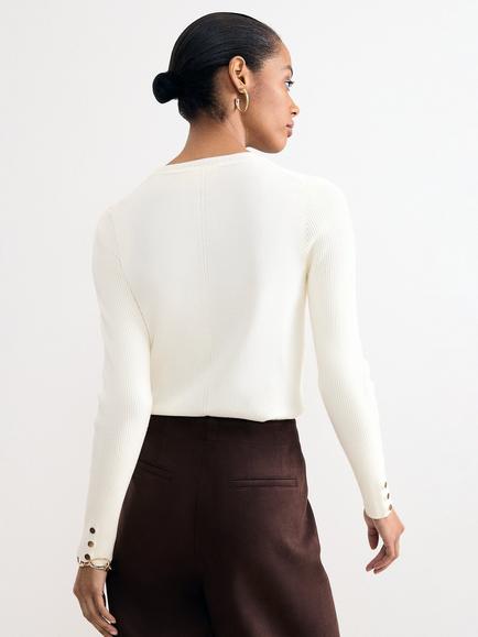 Phase Eight Larissa Layer Knit Jumper, Ivory - view 2, Ivory