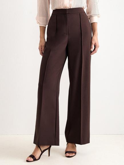 Phase Eight Keely Pleat Straight Leg Trousers, Brown, Brown