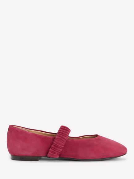 Boden Camilla Suede Ruched Strap Ballet Flat, Wine, Wine