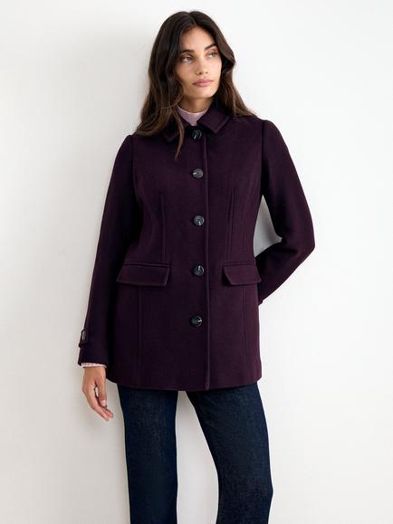 Phase Eight Aureliah Wool Rich Peacoat, Purple, Purple