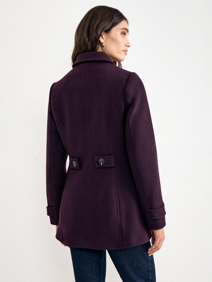 Phase Eight Aureliah Wool Rich Peacoat, Purple - view 2, Purple