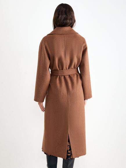 Phase Eight Darcy Double Face Longline Overcoat, Brown - view 2, Brown