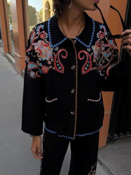Never Fully Dressed Paisley Embroidered Cardigan containing LENZING™ ECOVERO™ Viscose, Multi - view 2, Multi