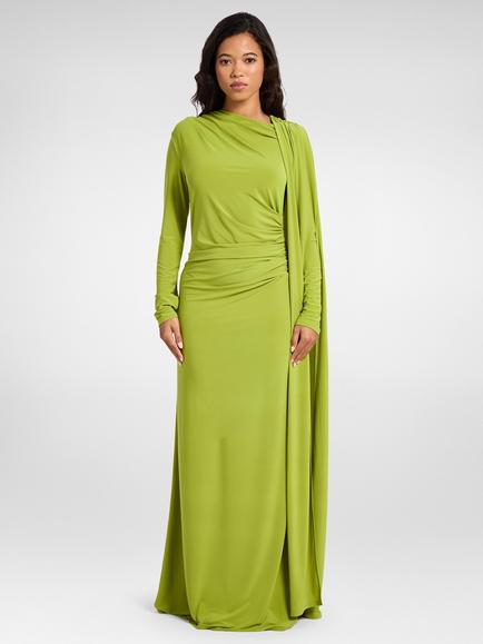 DASKA Cape Detail Maxi Dress, Chartreuse