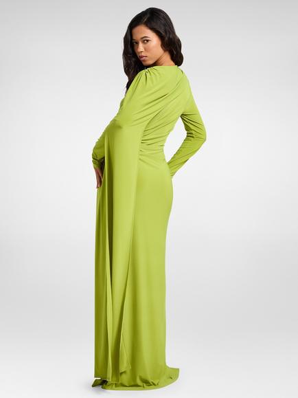 DASKA Cape Detail Maxi Dress - view 2, Chartreuse