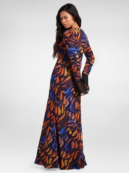 DASKA Auri Zebra Stripe Maxi Dress, Zebra Abstract - view 2, Zebra Abstract
