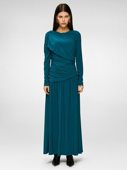 DASKA Alya Double Drape Maxi Dress, Teal