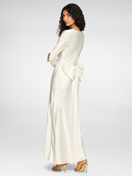 DASKA Bow Maxi Dress, Ivory - view 2, Ivory