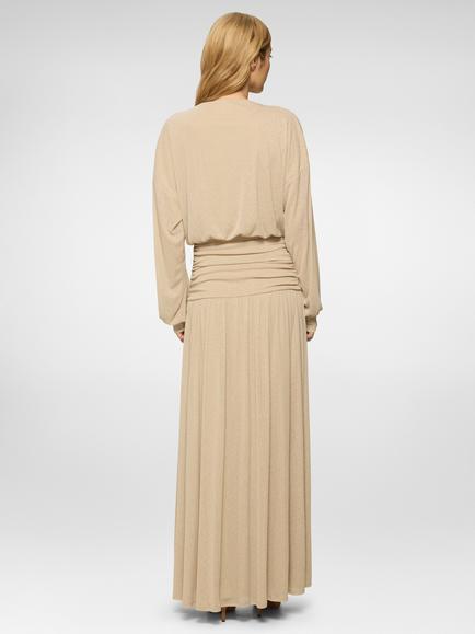 DASKA Asiya Drop Waist Maxi Dress, Stone - view 2, Stone