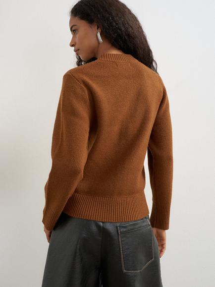 Topshop Scoop Neck Cardigan, Light Brown - view 2, Light Brown