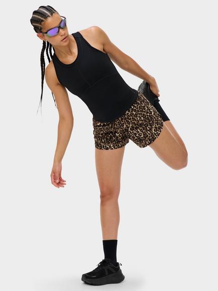 Sweaty Betty Leopard Print Sports Shorts, Brown - view 2, Brown