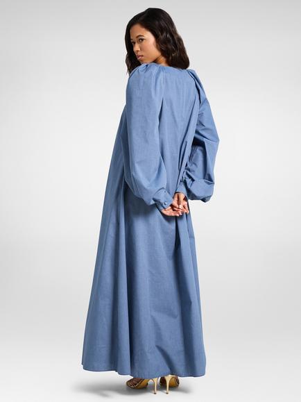 DASKA Lia Puff Sleeve Maxi Dress, Navy - view 2, Navy