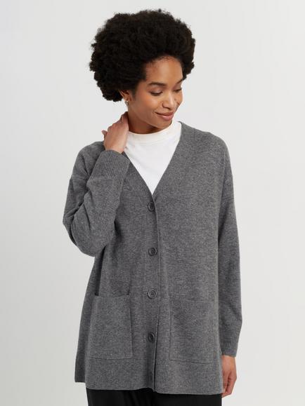 Chinti & Parker Wool-Cashmere Long Cardigan, Grey, Grey