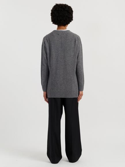 Chinti & Parker Wool-Cashmere Long Cardigan, Grey - view 2, Grey