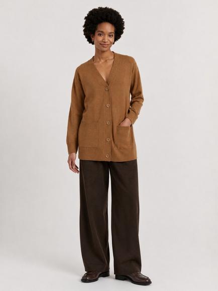 Chinti & Parker Wool-Cashmere Long Cardigan, Toffee - view 2, Toffee