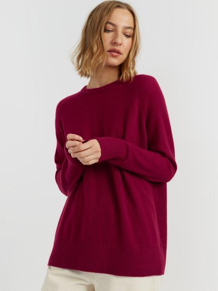 Chinti & Parker Cloud Cashmere Slouchy Jumper, Cherry
