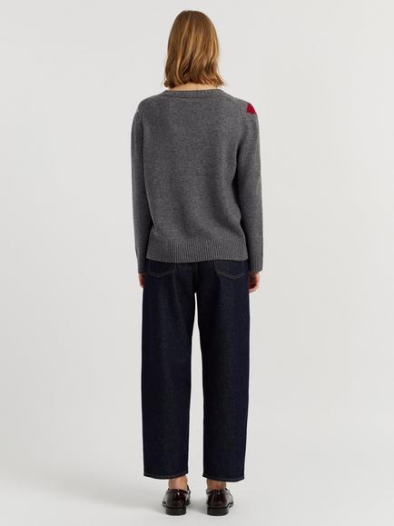 Chinti & Parker Peanuts Wool-Cashmere Snoopy Argyle Cardigan, Multi - view 2, Multi