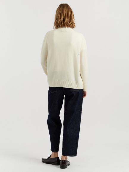 Chinti & Parker Peanuts Wool-Cashmere Snoopy Cardigan - view 2, Cream