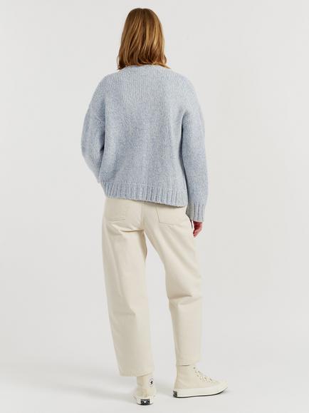 Chinti & Parker Merino Wool Snoopy Marl Cardigan - view 2, Multi Blue