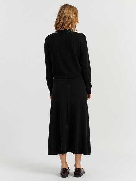 Chinti & Parker Peanuts Wool-Cashmere Snoopy Peep Cardigan - view 2, Black
