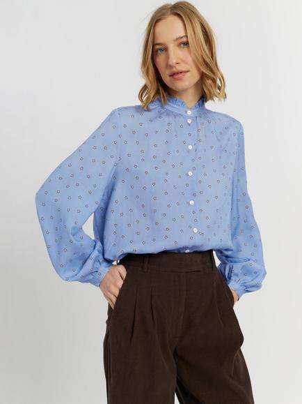 Chinti & Parker Cotton Star Print Shirt, Baby Blue, Baby Blue