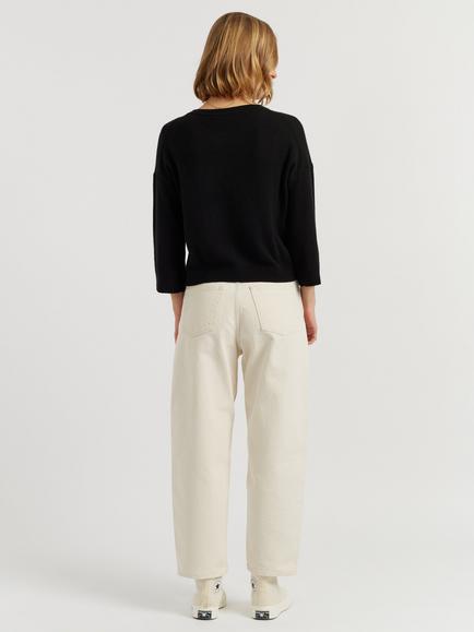 Chinti & Parker Cloud Cashmere Cropped Jumper - view 2, Black