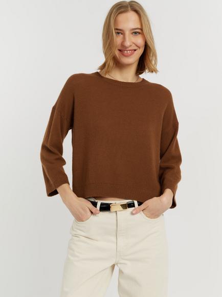 Chinti & Parker Cloud Cashmere Cropped Jumper, Toffee