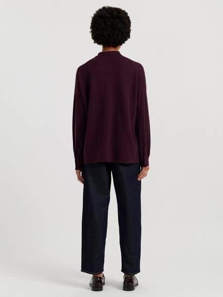 Chinti & Parker Wool-Cashmere Collared Shirt, Aubergine - view 2, Aubergine