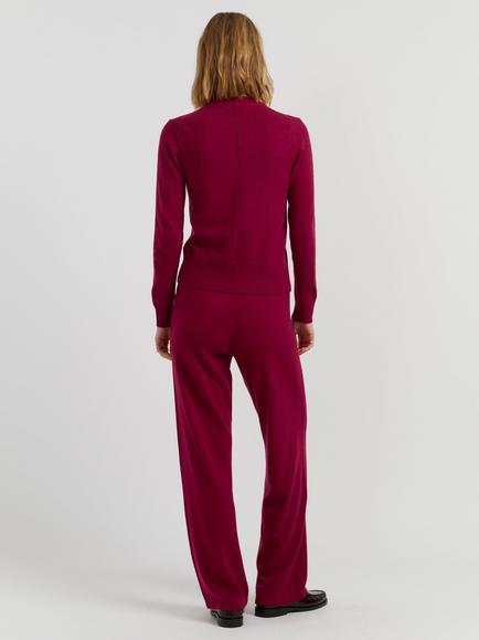 Chinti & Parker Wool-Cashmere Cropped Jumper - view 2, Cherry