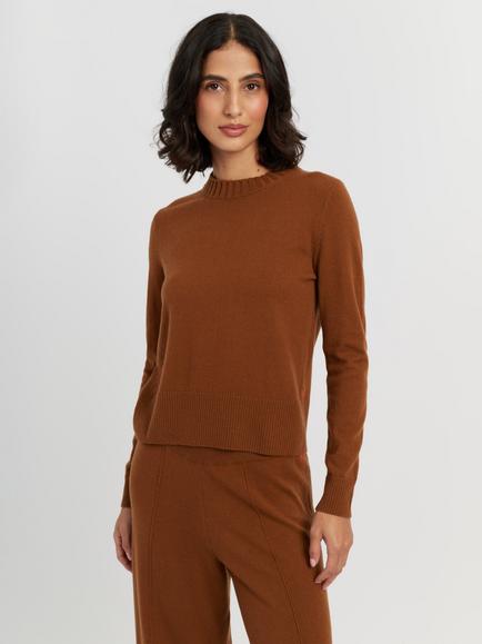Chinti & Parker Wool-Cashmere Cropped Jumper, Toffee