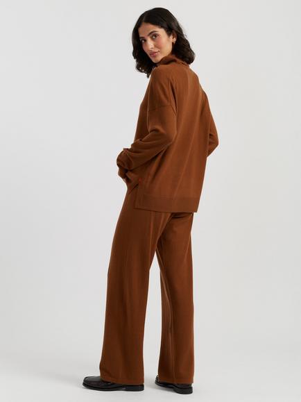 Chinti & Parker Relaxed Roll Neck Wool and Cashmere Blend Jumper - view 2, Toffee