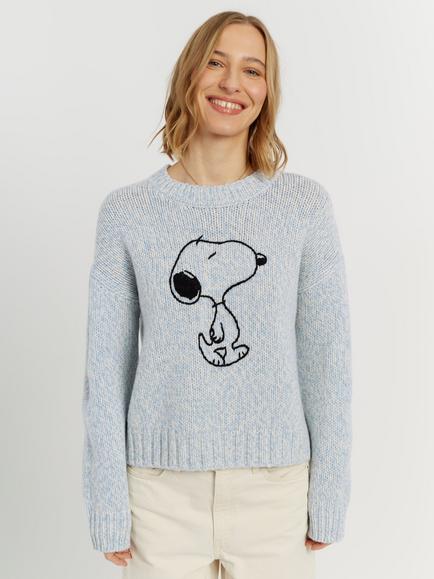 Chinti & Parker Merino Wool Snoopy Marl Jumper, Multi Blue