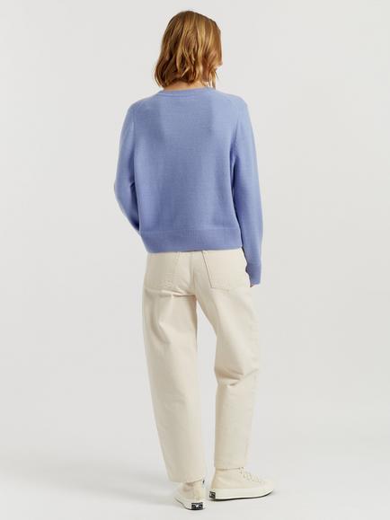 Chinti & Parker Peanuts Wool-Cashmere Snoopy Jumper - view 2, Baby Blue