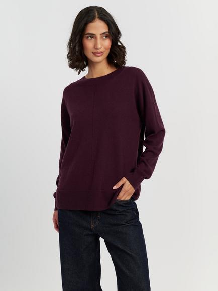 Chinti & Parker Wool-Cashmere Slouchy Jumper, Aubergine